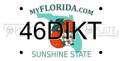 46DIKT Florida License Plate