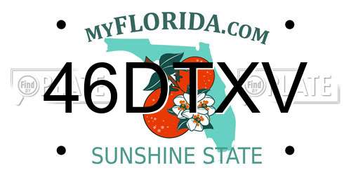 46DTXV Florida License Plate