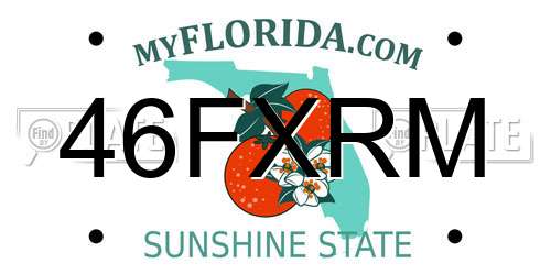 46FXRM Florida License Plate