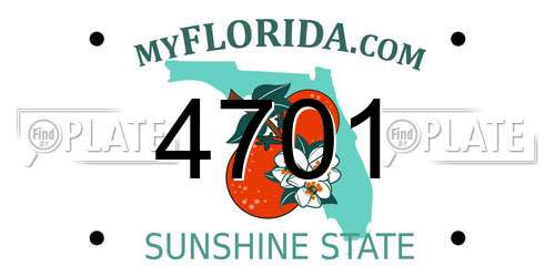4701 Florida License Plate