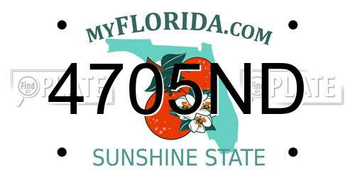 4705ND Florida License Plate