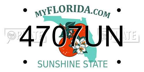 4707UN Florida License Plate