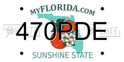 470PDE Florida License Plate