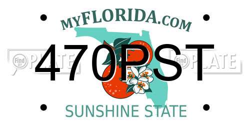 470PST Florida License Plate