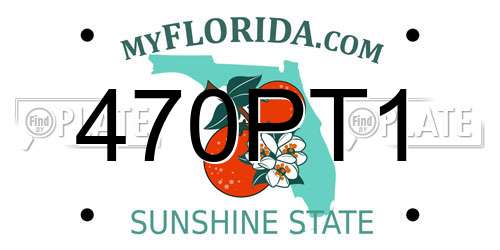 470PT1 Florida License Plate