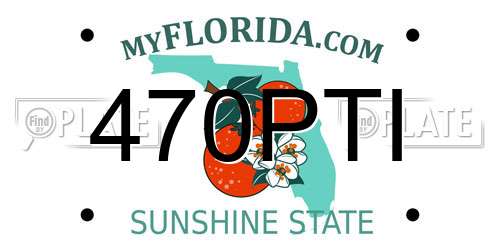 470PTI Florida License Plate