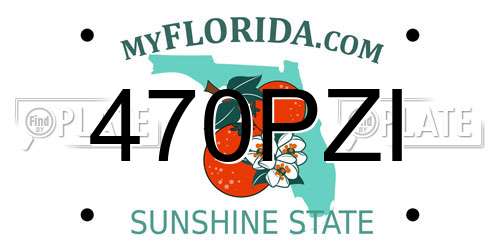 470PZI Florida License Plate