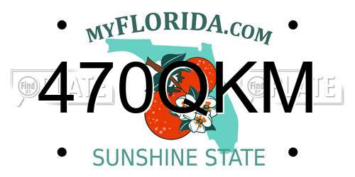 470QKM Florida License Plate