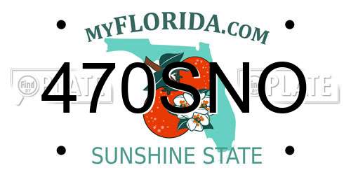 470SNO Florida License Plate