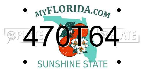 470T64 Florida License Plate