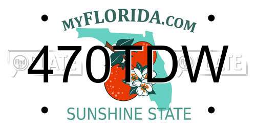 470TDW Florida License Plate