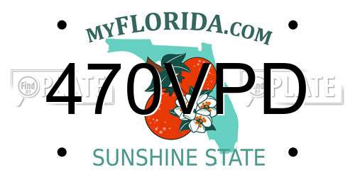 470VPD Florida License Plate