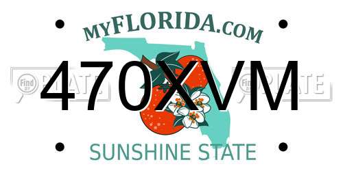 470XVM Florida License Plate