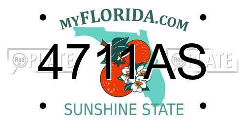4711AS Florida License Plate