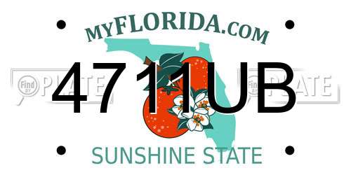 4711UB Florida License Plate
