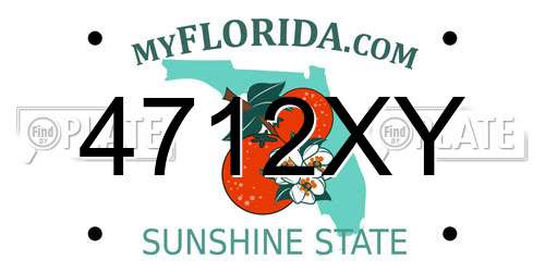 4712XY Florida License Plate