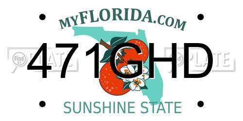 471GHD Florida License Plate