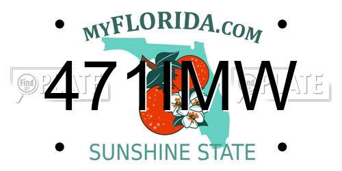 471IMW Florida License Plate