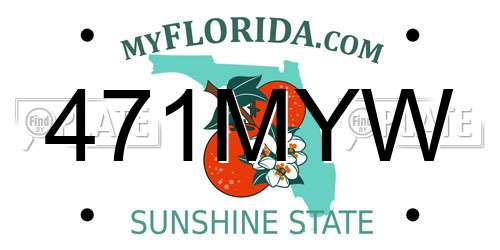 471MYW Florida License Plate