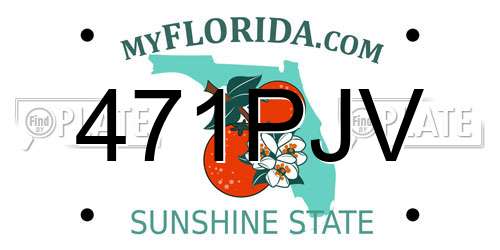 471PJV Florida License Plate
