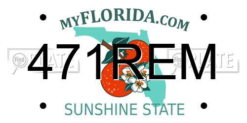 471REM Florida License Plate