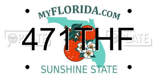 471THF Florida License Plate