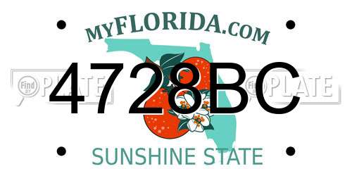 4728BC Florida License Plate