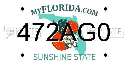 472AG0 Florida License Plate