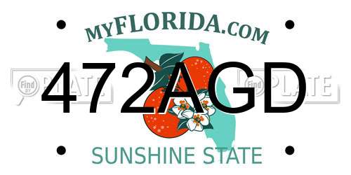 472AGD Florida License Plate
