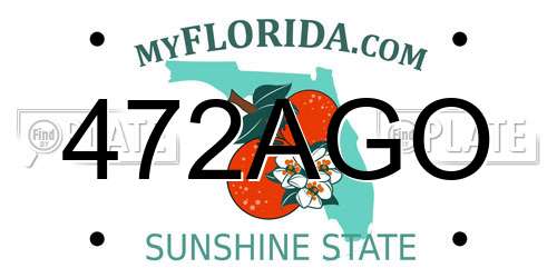 472AGO Florida License Plate