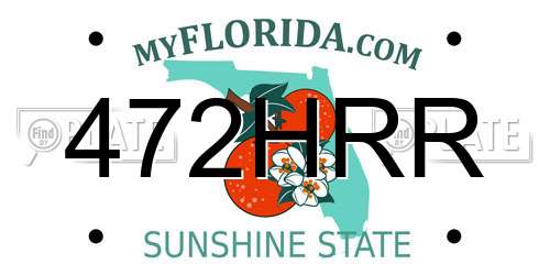 472HRR Florida License Plate