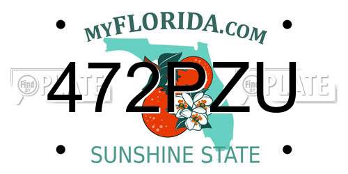 472PZU Florida License Plate