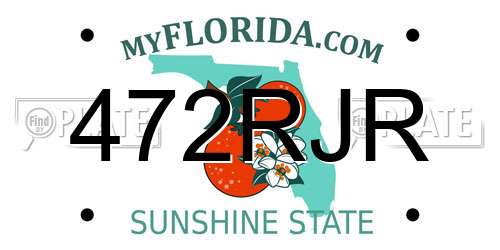 472RJR Florida License Plate