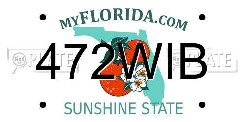 472WIB Florida License Plate