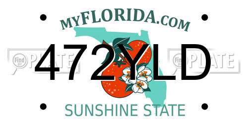 472YLD Florida License Plate