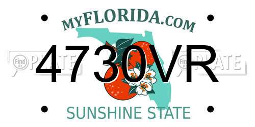4730VR Florida License Plate