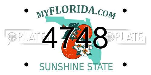 4748 Florida License Plate