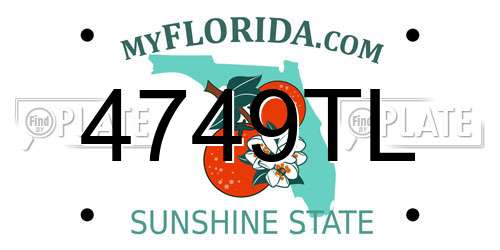 4749TL Florida License Plate