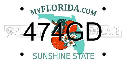 474GD Florida License Plate