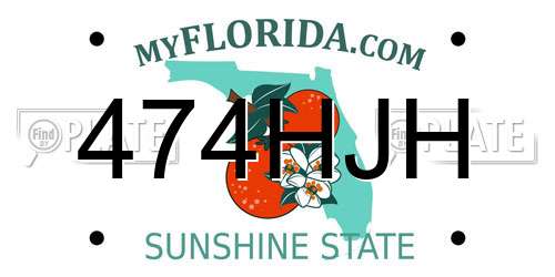 474HJH Florida License Plate