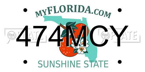 474MCY Florida License Plate