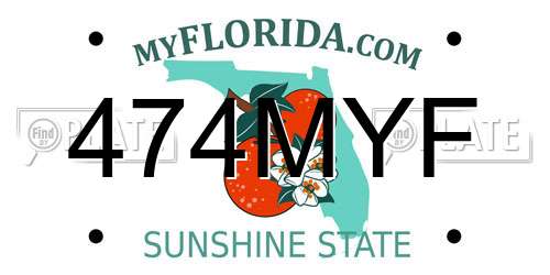 474MYF Florida License Plate