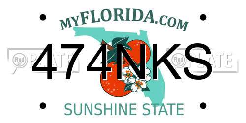 474NKS Florida License Plate