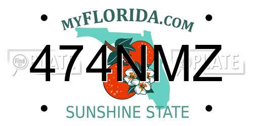 474NMZ Florida License Plate