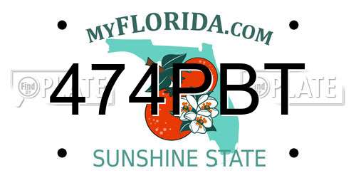 474PBT Florida License Plate