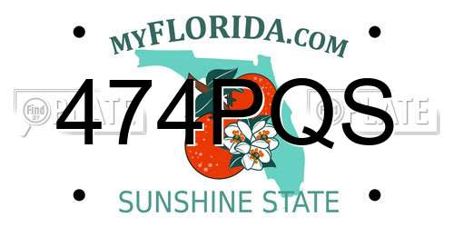 474PQS Florida License Plate