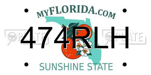 474RLH Florida License Plate