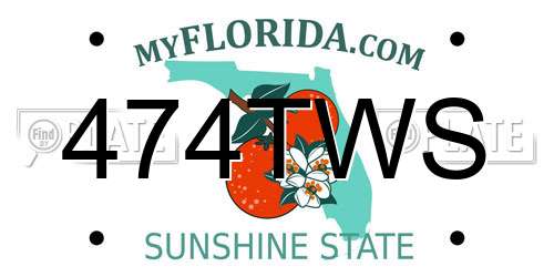 474TWS Florida License Plate