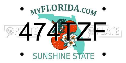 474TZF Florida License Plate