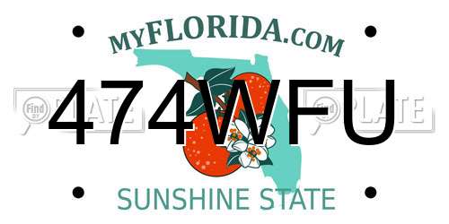 474WFU Florida License Plate